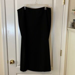 38 inch waist black poly crêpe lined maxi skirt